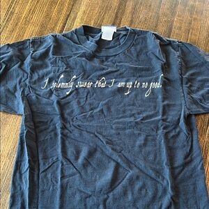 Warner Bros. Black Tee with Mischievous Quote